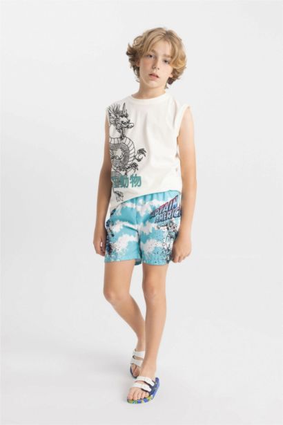 Boy Regular Fit Avengers Swim Shorts