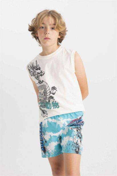 Boy Regular Fit Avengers Swim Shorts