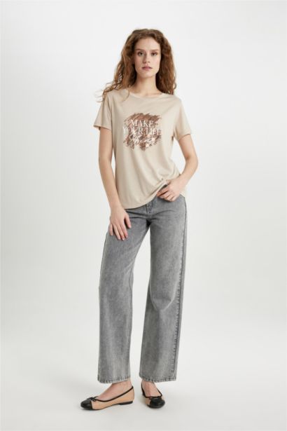 T-Shirt imprimé Coupe Régulière Col Ras Du Cou