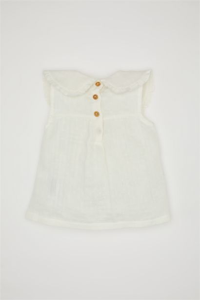 Baby Girl Big Collar Short Sleeve Shirt