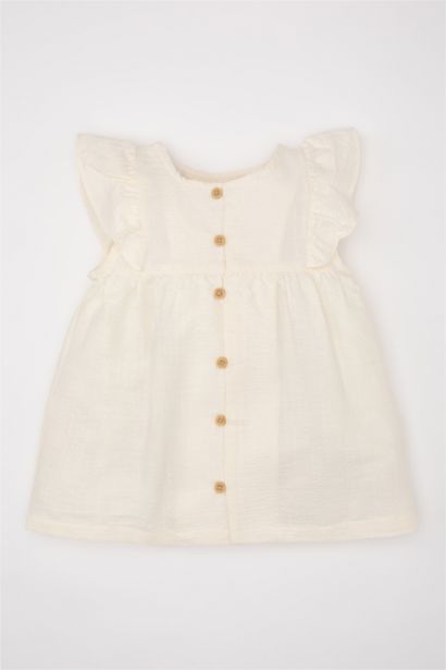 Chemise à Manches Courtes et Col Rond pour Bébé Fille