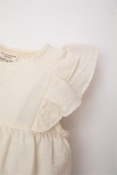 Chemise à Manches Courtes et Col Rond pour Bébé Fille