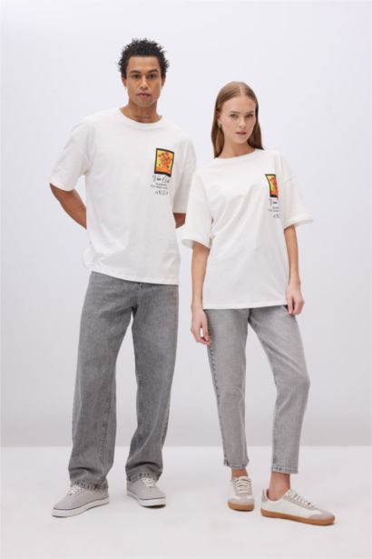 تيشيرت نص كم واسع مطبوع من فان جوج