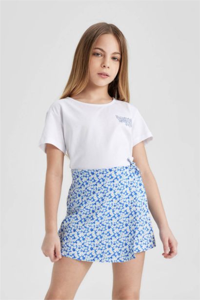 Girl Short Sleeve T-Shirt Skirt 2 Piece Set