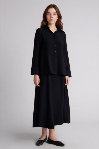 Regular Fıt Gömlek Yaka Uzun Kollu Gömlek