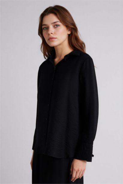 Regular Fıt Gömlek Yaka Uzun Kollu Gömlek