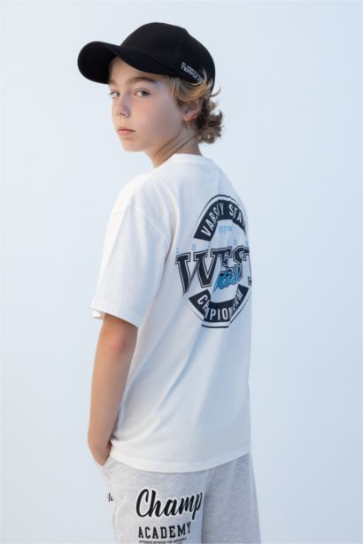 تيشيرت نص ردن ولادي اوفر سايز بياخة مستديرة