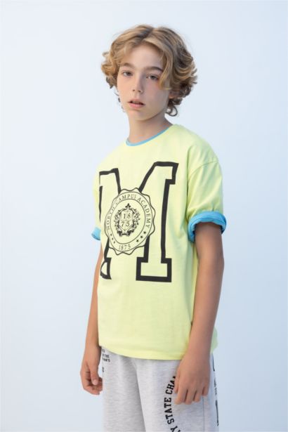 Boy Oversize Fit Crew Neck Printed T-Shirt
