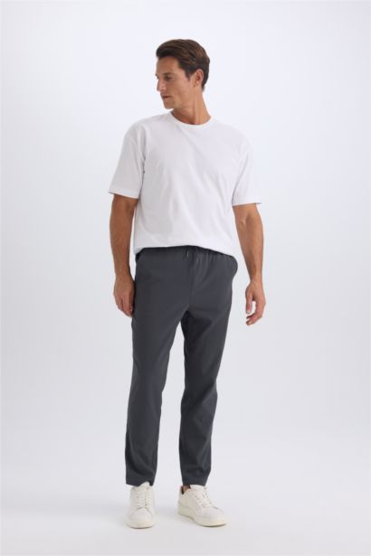 Relax Fit Rahat Kesim Düz Paça Krinkıl Yazlık Kumaş Pantolon