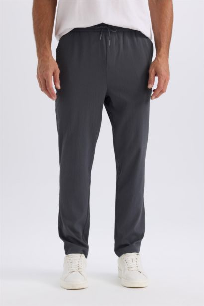 Relax Fit Straight Leg Summer Fabric Trousers