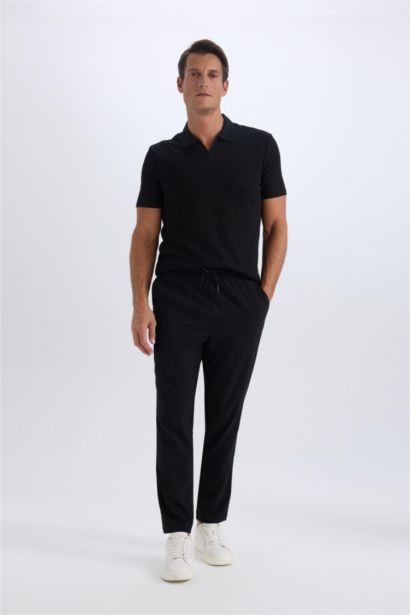 Relax Fit Straight Leg Summer Fabric Trousers
