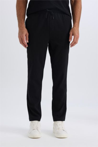 Relax Fit Straight Leg Summer Fabric Trousers