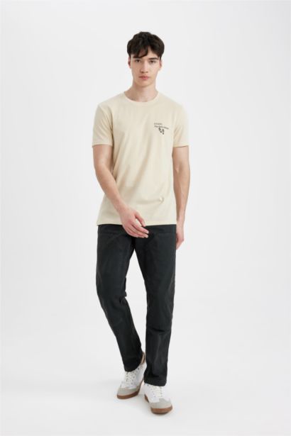 Slim Fit Crew Neck Printed Short Sleeve T-Shirt