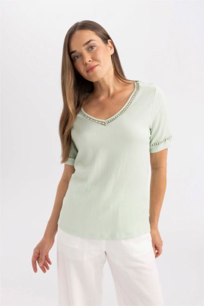 V Neck Short Sleeve T-Shirt