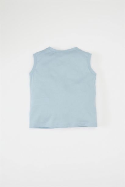 Baby Boy Crew Neck Printed Sleeveless T-Shirt