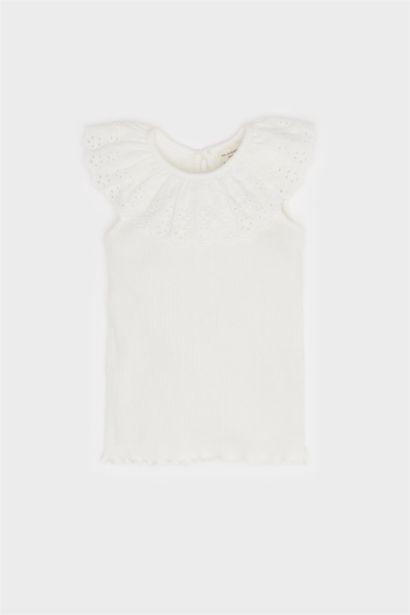 Débardeur avec col en dentelle pour bébé fille