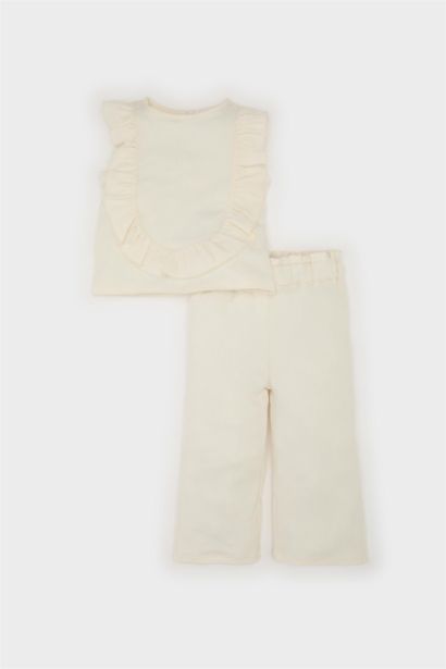 Ensemble de haut sans manches et pantalon large pour bébé fille