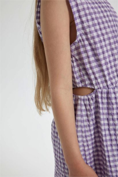 Girl Checkered Sleeveless Dress