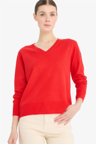 Relax Fit V-Neck Knitted Pullover