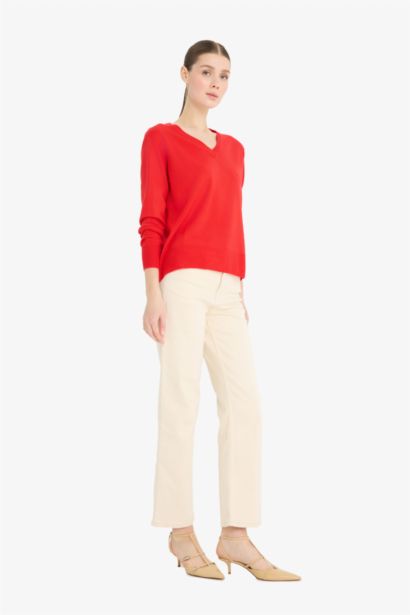 Relax Fit V-Neck Knitted Pullover