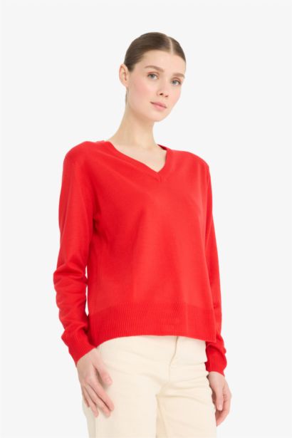 Relax Fit V-Neck Knitted Pullover
