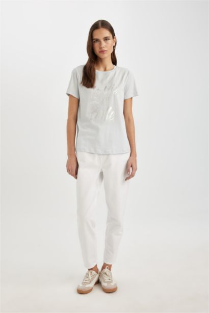 Regular Fit Crew Neck Printed Short Sleeve T-Shirt