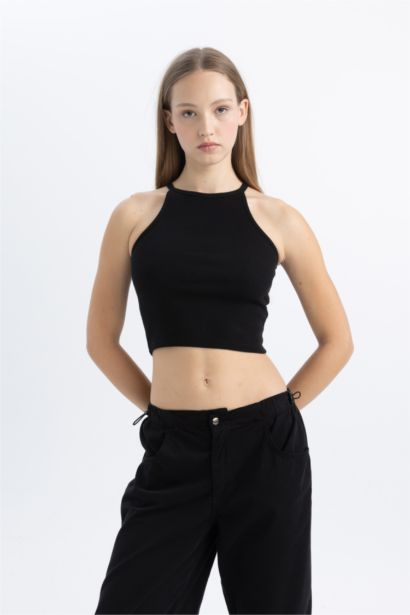Fitted Ribbed Camisole Crop Top