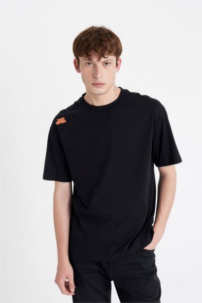 Oversize Fit Crew Neck Back Printed T-Shirt