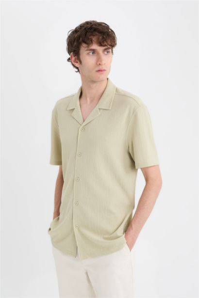 Chemise en jersey à col polo et manches courtes Coupe moderne