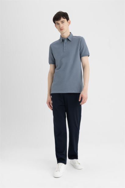 T-Shirt Polo à Manches Courtes Coupe Slim Col Polo