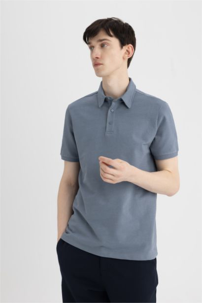 T-Shirt Polo à Manches Courtes Coupe Slim Col Polo