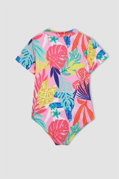 Maillot de Bain imprimé à Manches Courtes pour Fille