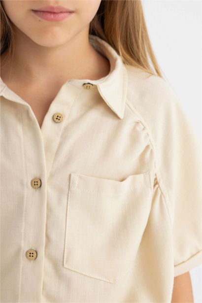 قميص كروب بناتي نص كم قطن