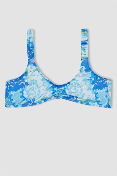 طقم بكيني بناتي منقوش - قطعتين