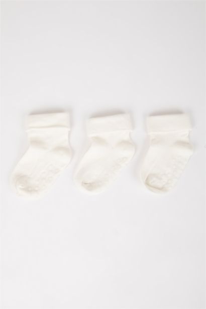 Lot de 3 paires de Chaussettes Longues en Coton pour Bébé Fille