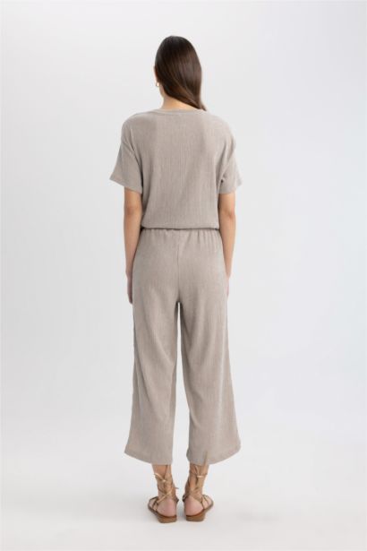 بنطرون ميدي بجرل واسع وايد ليج وخصر عادي