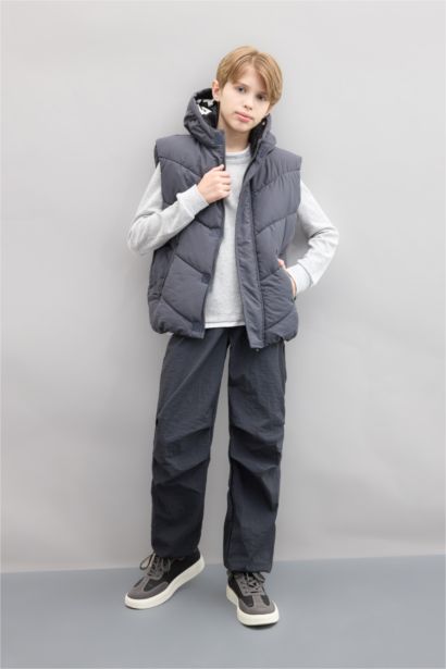 Boy Waterproof Hooded Puffer Vest