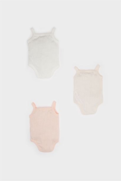 سالوبيت نص كم بيبي بناتي بياقة مربعة - 3 قطع