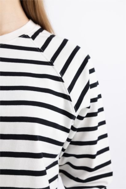 Loose Fit Striped Long Sleeve T-Shirt