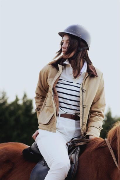 Regular Fit Polo Yaka Çizgili Kısa Kollu Triko Tişört	