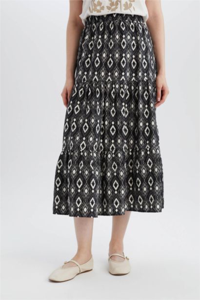 Patterned Aerobin Midi Skirt