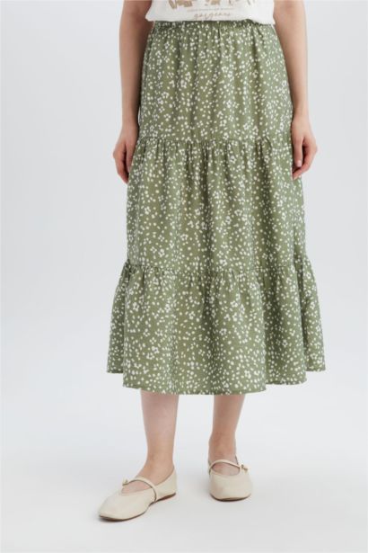 Patterned Aerobin Midi Skirt