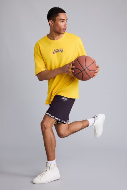 T-shirt NBA Los Angeles Lakers oversize à col rond et manches courtes