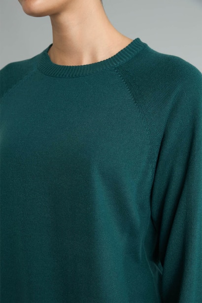 Regular Fit Knitted Crew Neck Tunic