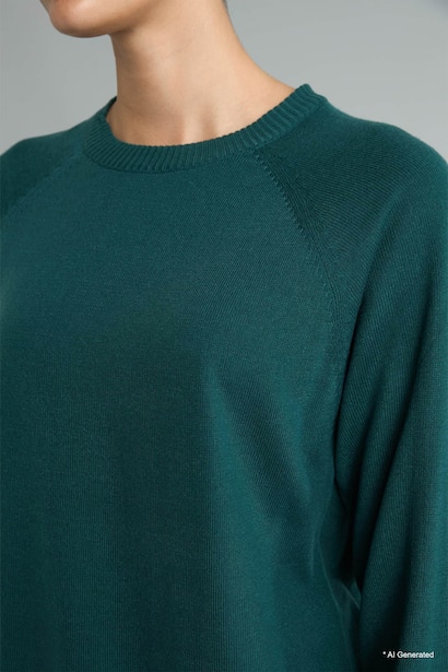 Regular Fit Crew Neck Knit Tunic