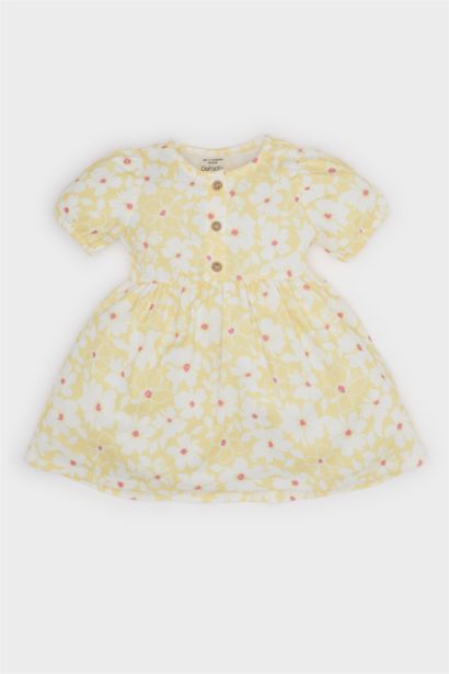 Robe fleurie à manches courtes pour bébé fille
