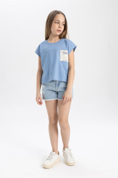 تي شيرت بناتي نص ردن أوفر سايز