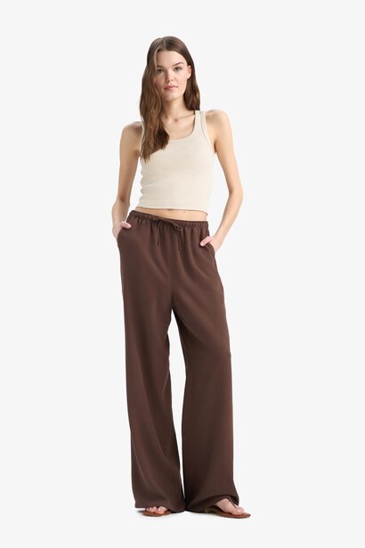 Normal Waist Wide Leg Trousers
