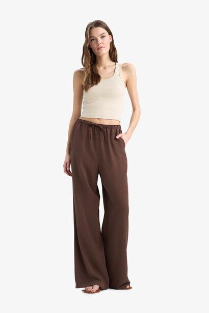 Normal Waist Wide Leg Trousers