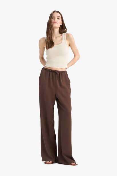 Normal Waist Wide Leg Trousers